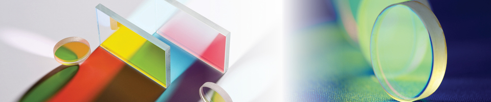 transparent geometric shapes with colored thin-film